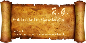 Rubinstein Gusztáv névjegykártya