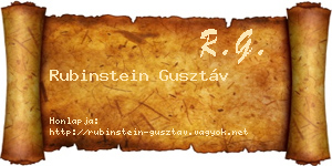 Rubinstein Gusztáv névjegykártya